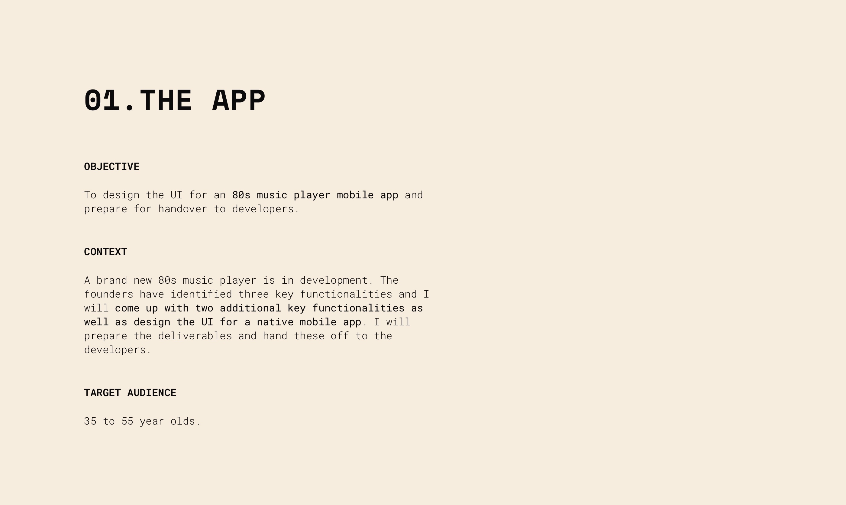 The app objective, context and target audience